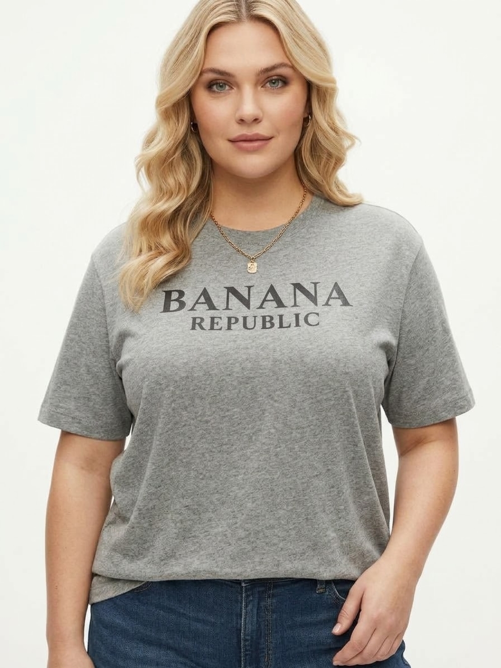 Banana Republic Gray Short-Sleeve Logo Tee